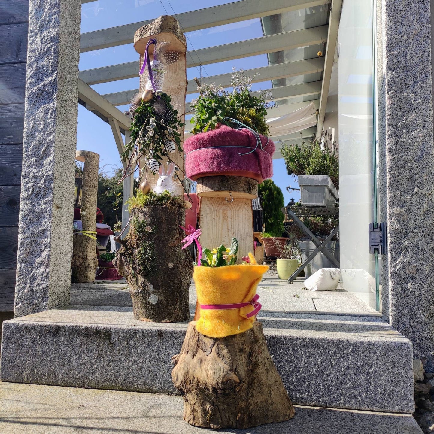 Laternenhalter Baumstamm groß Baumlaterne Gartenlaterne Holzlaterne