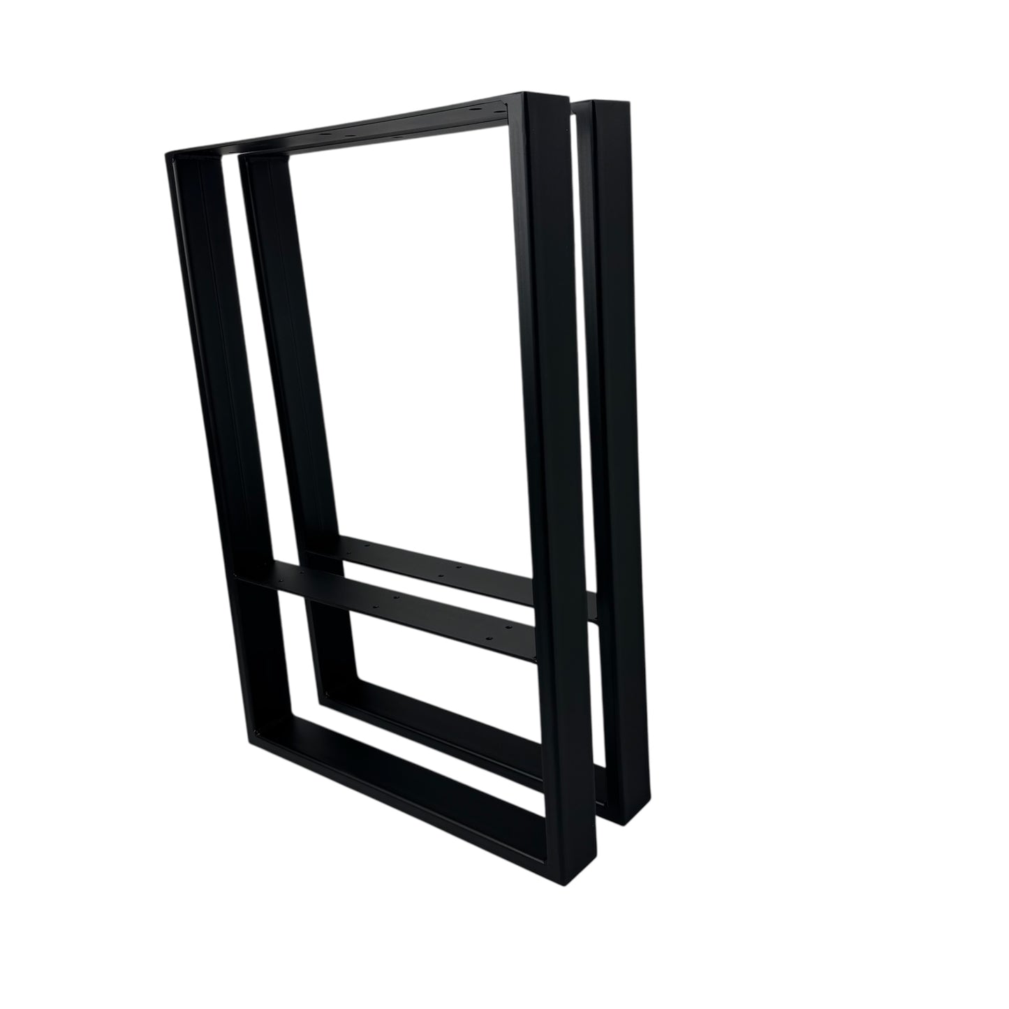 Tischkufen paarweise schwarz matt mit Zwischenstrebe