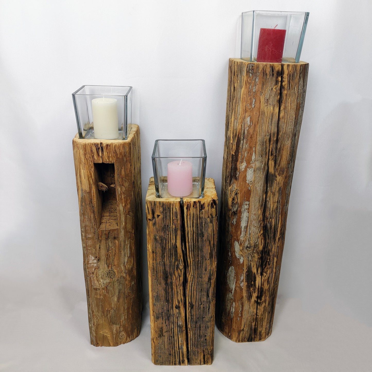 Bodenwindlicht XXL Windlicht Holzlaterne Lichtsäule Leuchtsäule