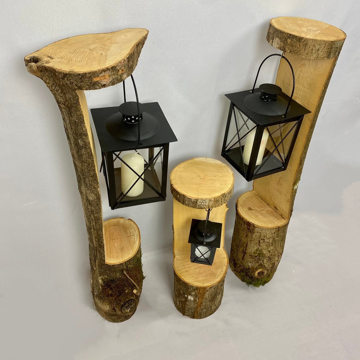 Laternenhalter Baumstamm groß Baumlaterne Gartenlaterne Holzlaterne