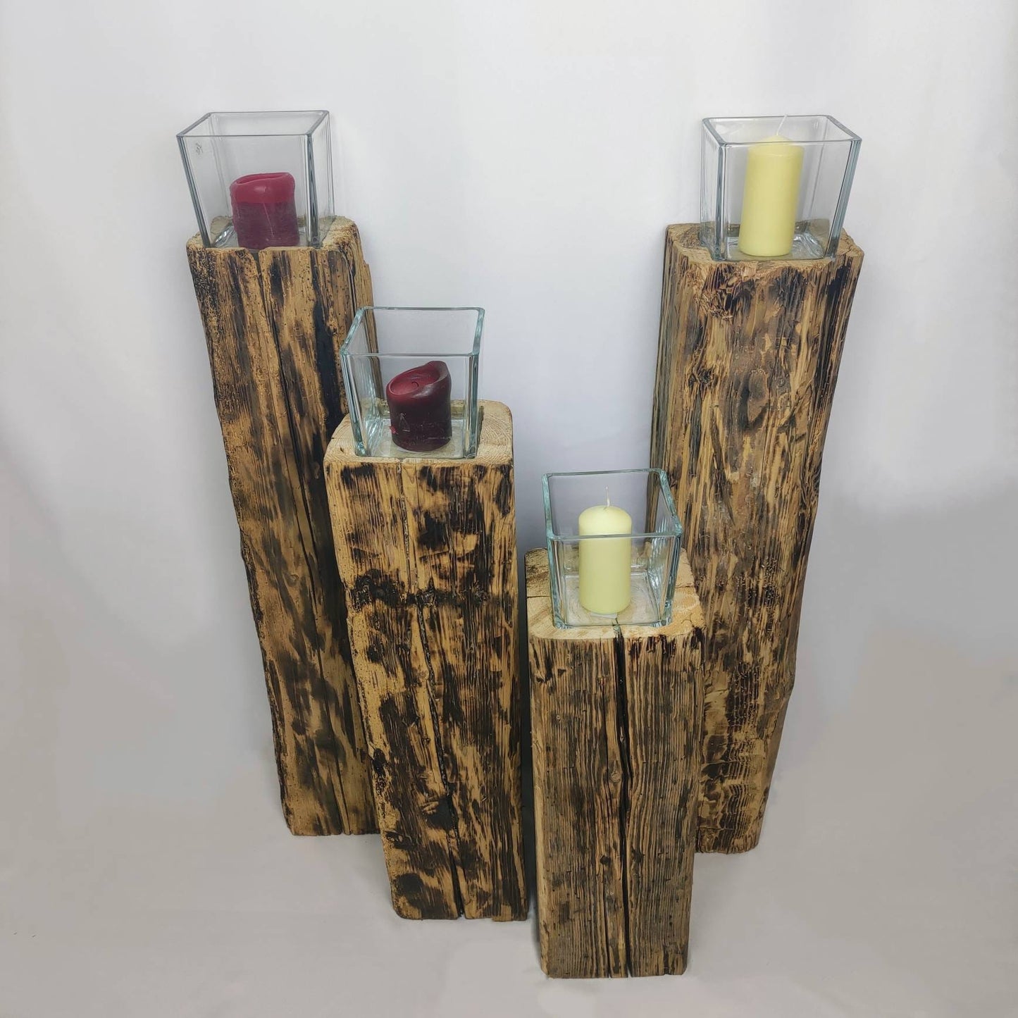 Bodenwindlicht XXL Windlicht Holzlaterne Lichtsäule Leuchtsäule