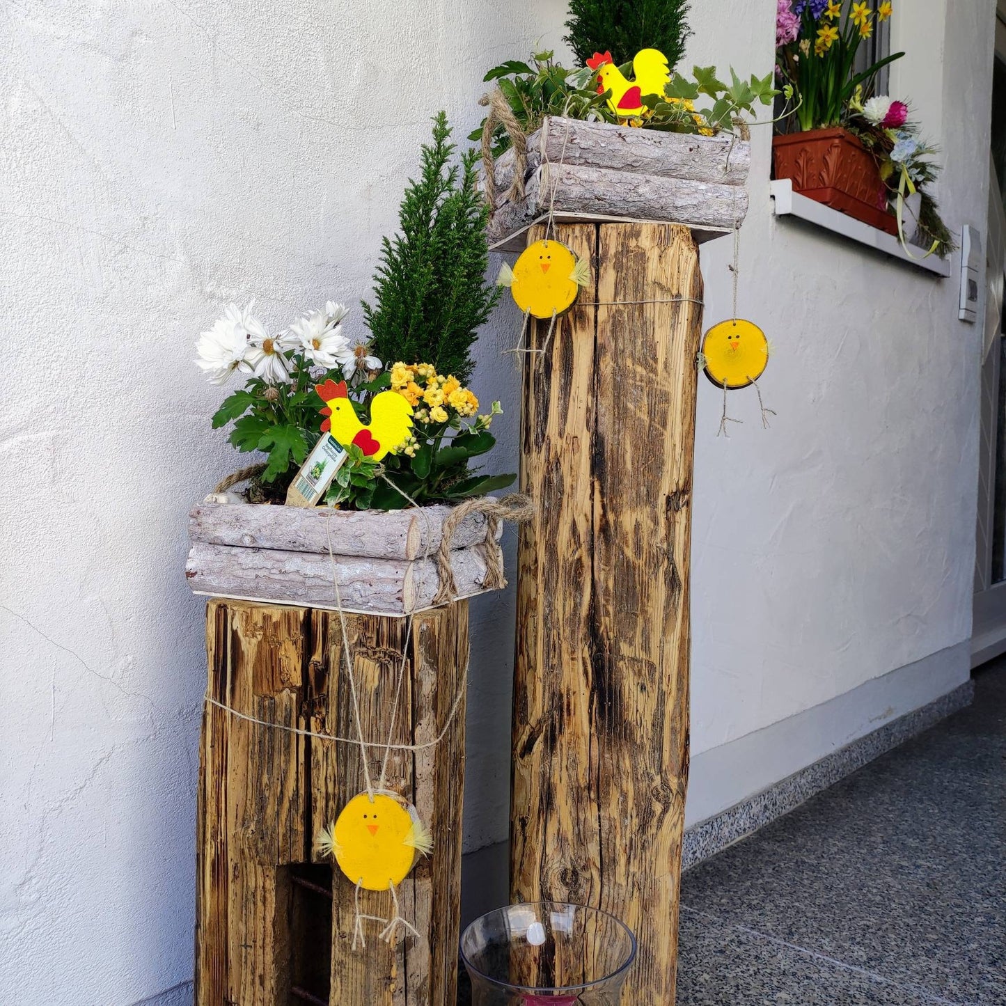 Bodenwindlicht XXL Windlicht Holzlaterne Lichtsäule Leuchtsäule