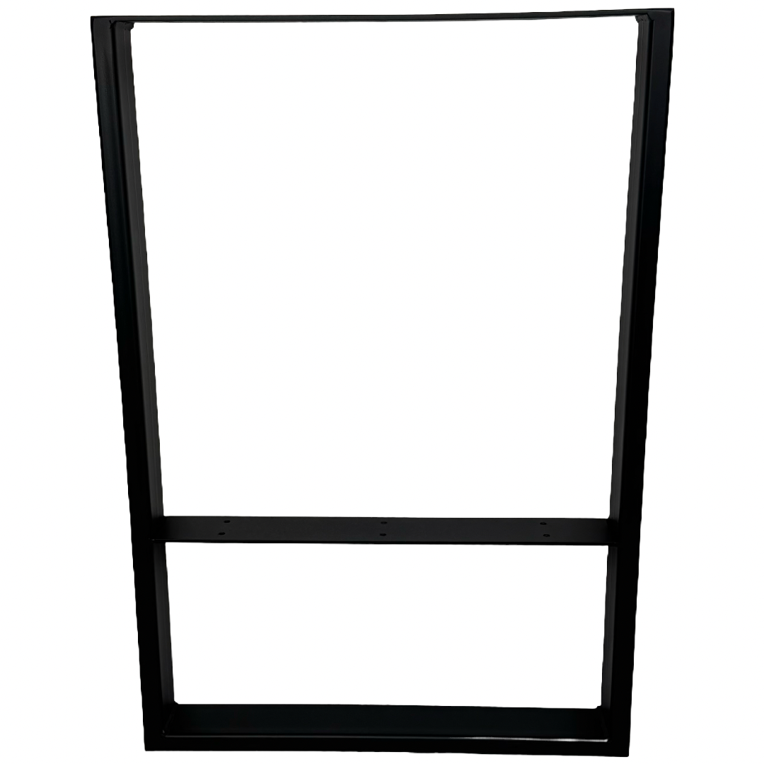 Tischkufe einzeln schwarz matt mit Zwischenstrebe