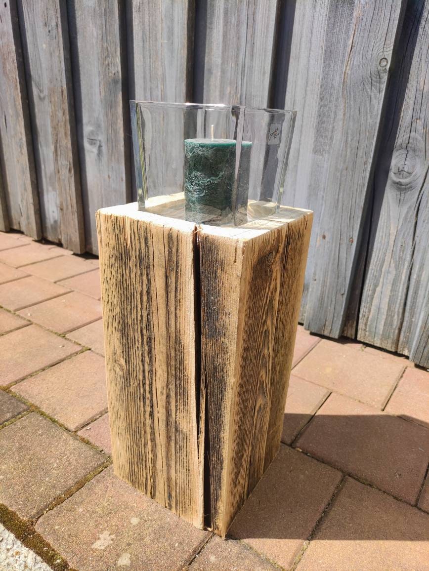 Bodenwindlicht XXL Windlicht Holzlaterne Lichtsäule Leuchtsäule