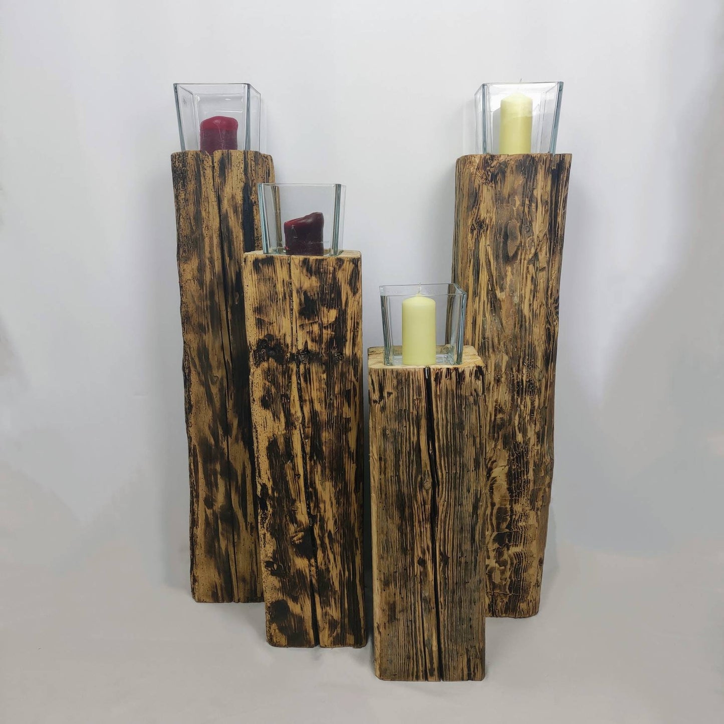 Bodenwindlicht XXL Windlicht Holzlaterne Lichtsäule Leuchtsäule