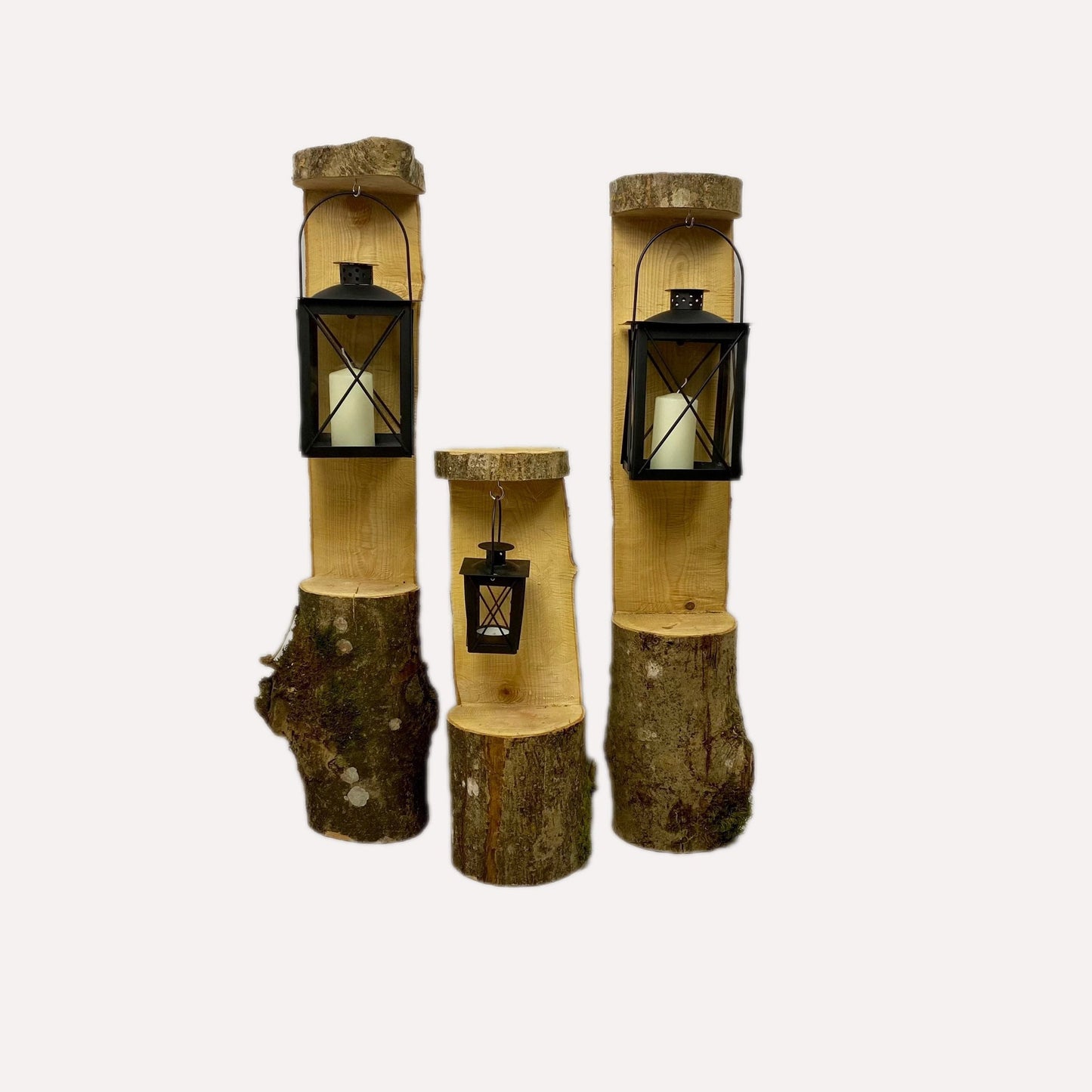 Laternenhalter Baumstamm groß Baumlaterne Gartenlaterne Holzlaterne