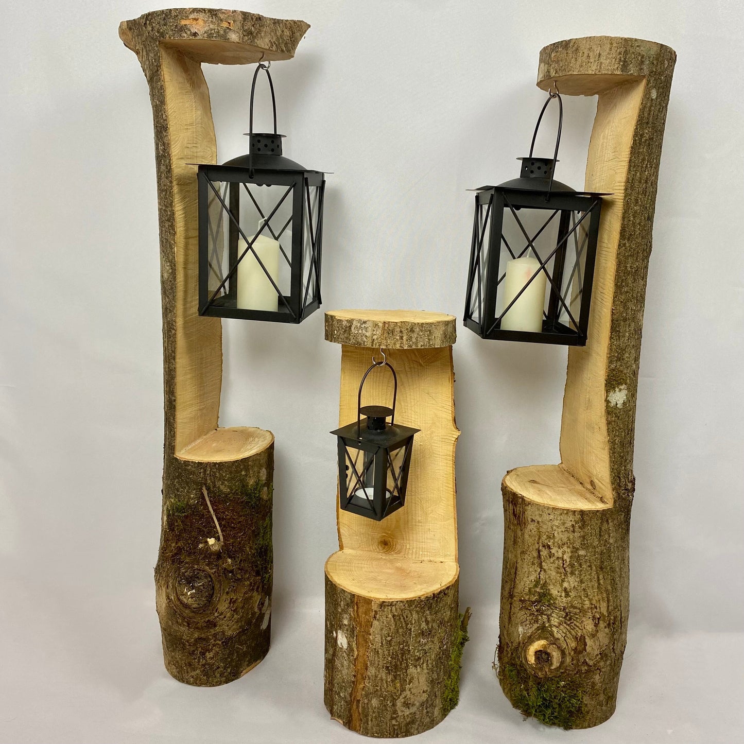 Laternenhalter Baumstamm groß Baumlaterne Gartenlaterne Holzlaterne